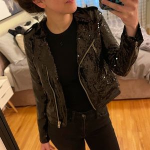 DIANE MERRICK Black Sequins Jacket